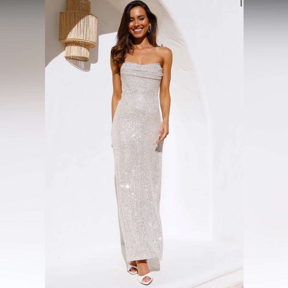 Hello Molly beige sequin dress size S - US 4